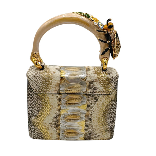 Gold metallic BEE GEA BIANCO Animal Charm bag