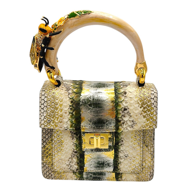 Gold Metallic BEE GEA OLIVA Animal Charm bag