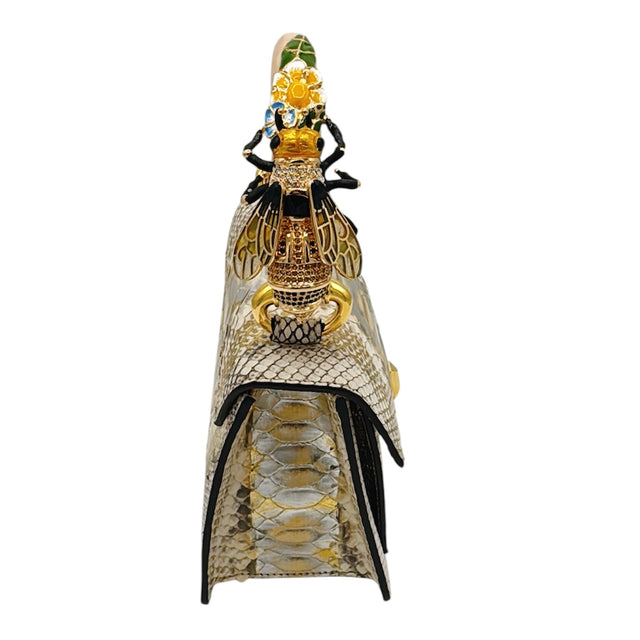 Gold metallic BEE GEA BIANCO Animal Charm bag