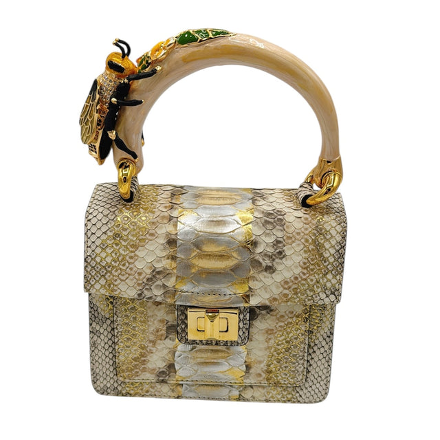 Gold metallic BEE GEA BIANCO Animal Charm bag