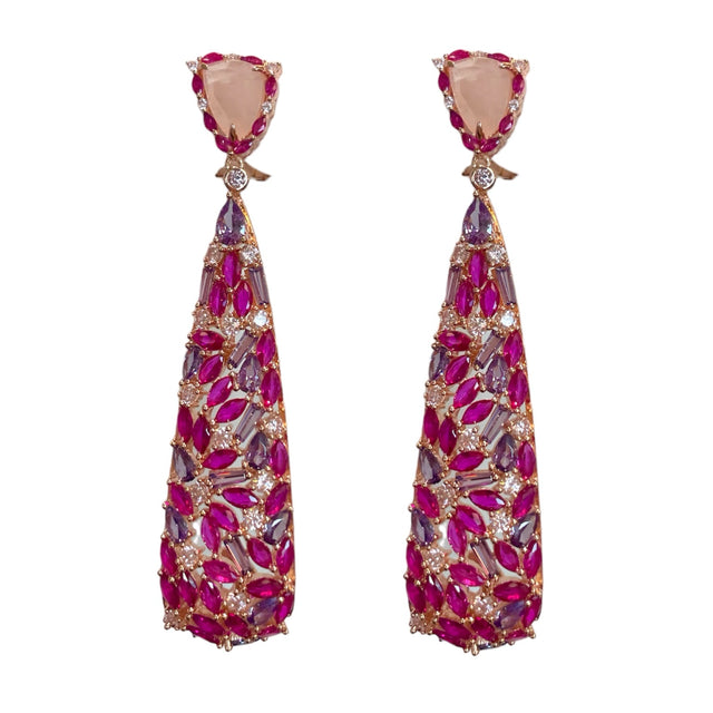 Long Drop Earrings in "Berrylicious"
