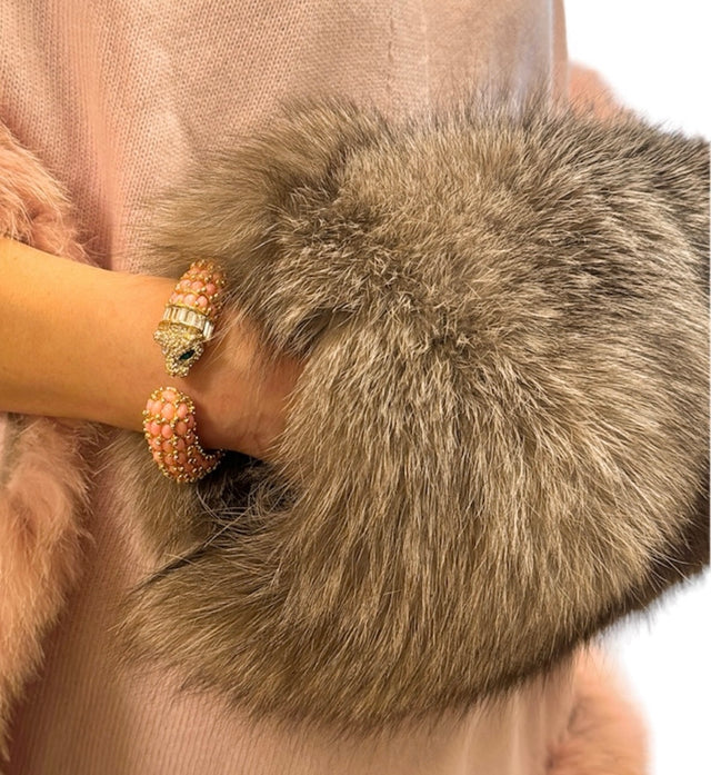 Silver Fox Fur Hand Muff