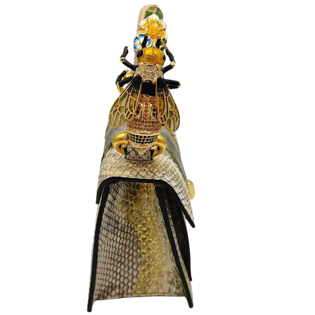Gold Metallic BEE GEA OLIVA Animal Charm bag