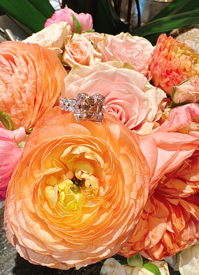 Pink flower ring