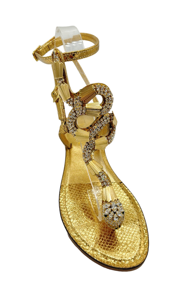 Gold Cobra Snake Sandals