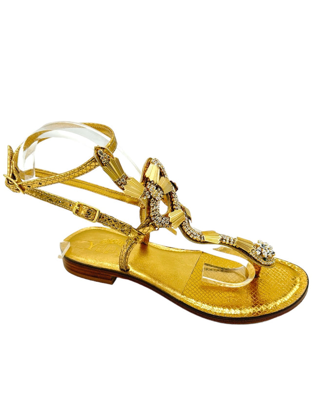 Gold Cobra Snake Sandals