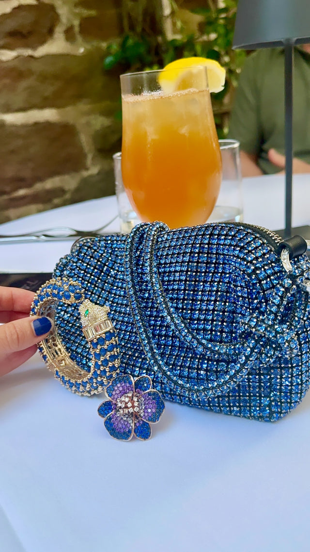 Stella Disco Bag in Navy Blue