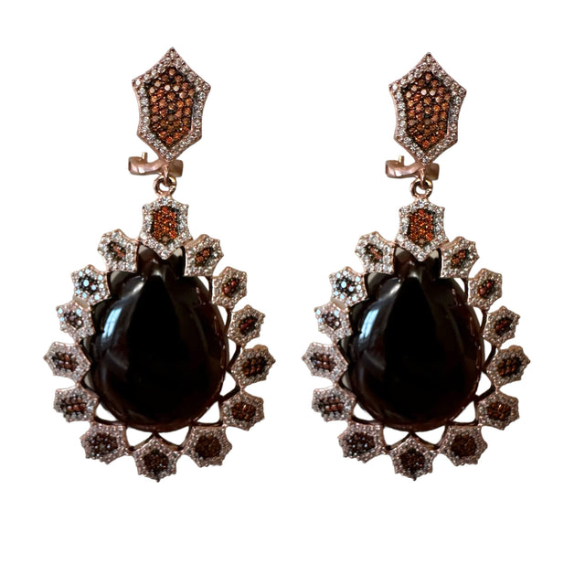 Bourdeaux Tiger eye earrings