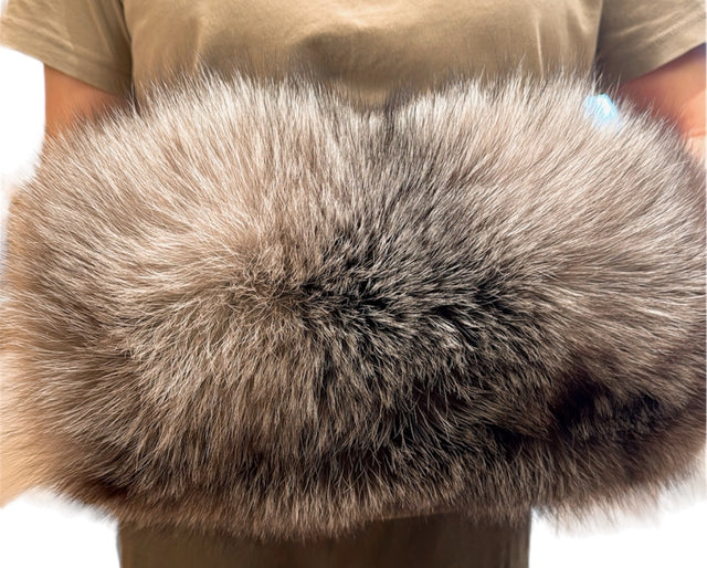 Silver Fox Fur Hand Muff