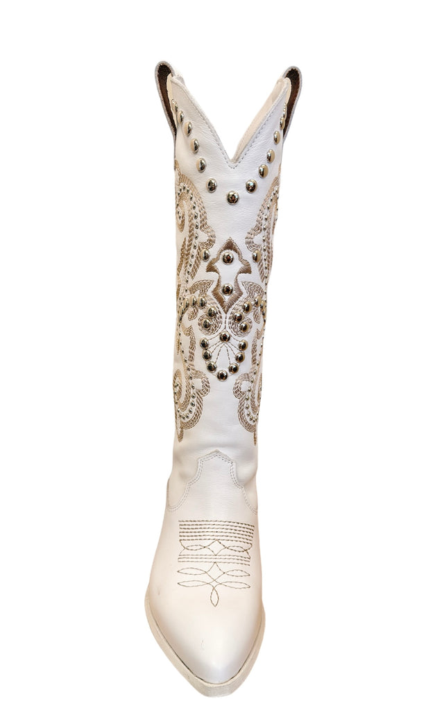 Bianca Leather Cowboy Tall Boots