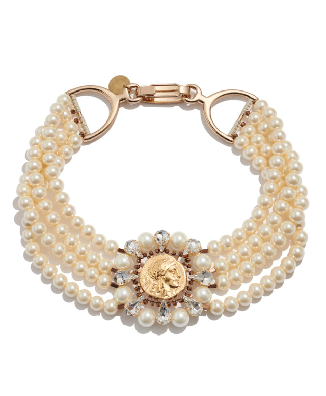 Ava Pearl Choker Necklace With Coin
