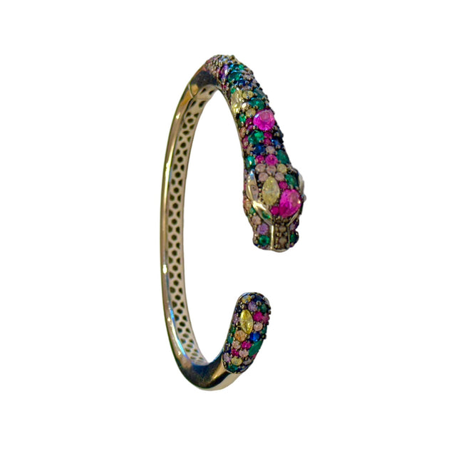 Multicolored cheetah single bracelet