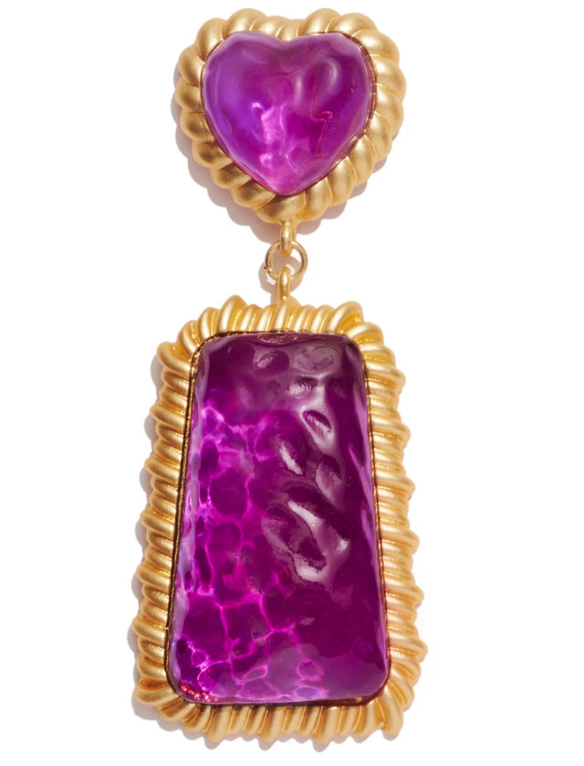 Statement Pia Clip-on Earrings in Purple