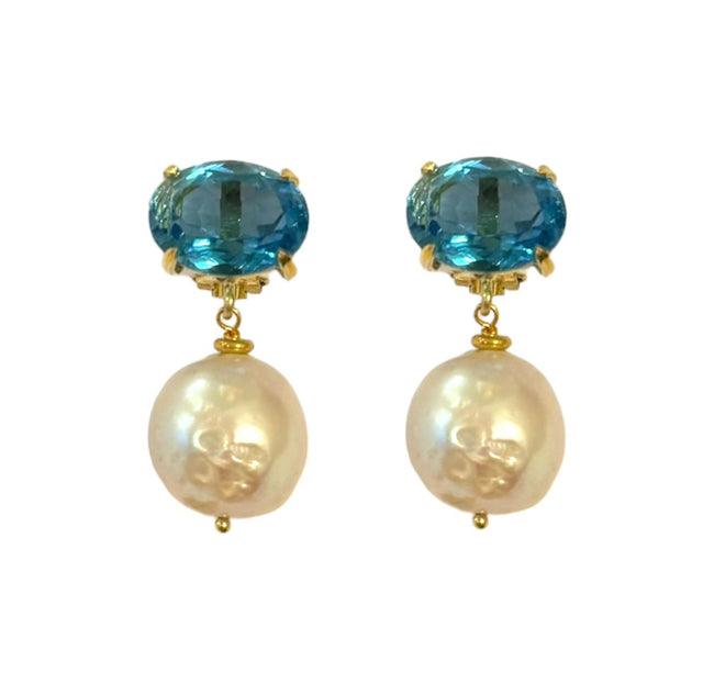 Baroque Pearl & Quartz Earrings