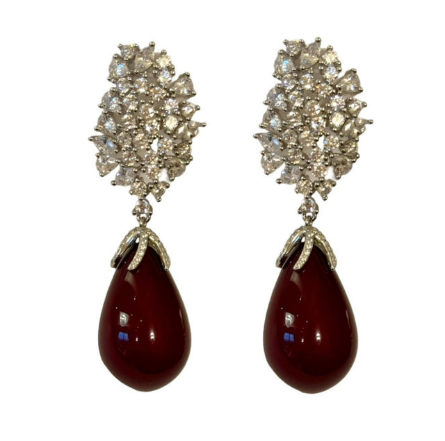 Red Shell Pearl Earrings