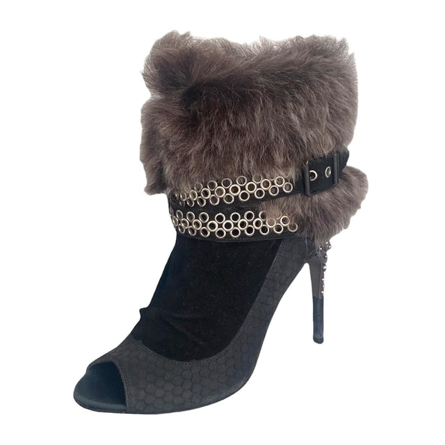 Baldan Fur Peep Toe