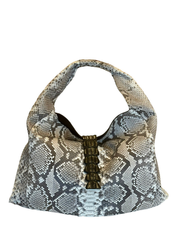 Savana Python tote with croco detail flap