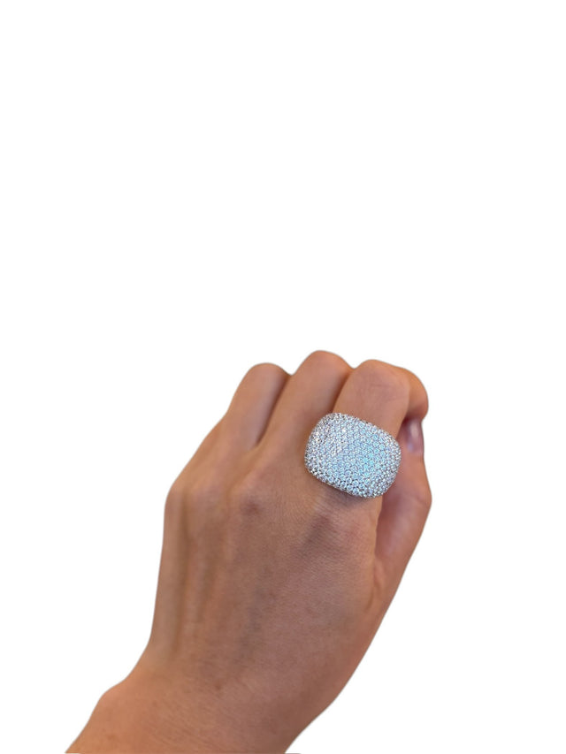 Silver oversize ring