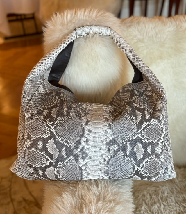 Savana Python tote with croco detail flap