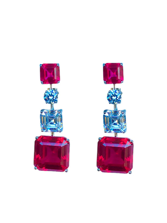 Gala Red Crystal Earrings