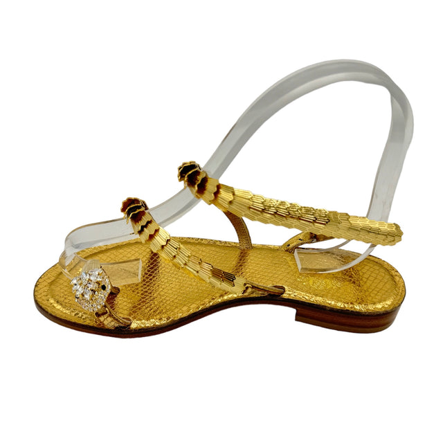 Simplified Gold Cobra Snake Sandals