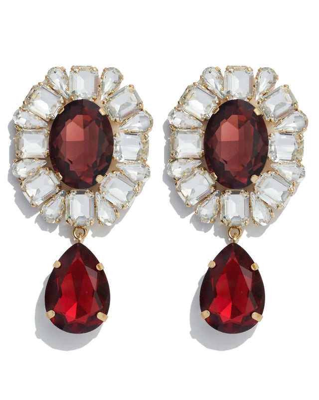 Ilaria Glamour Earrings in Ruby color
