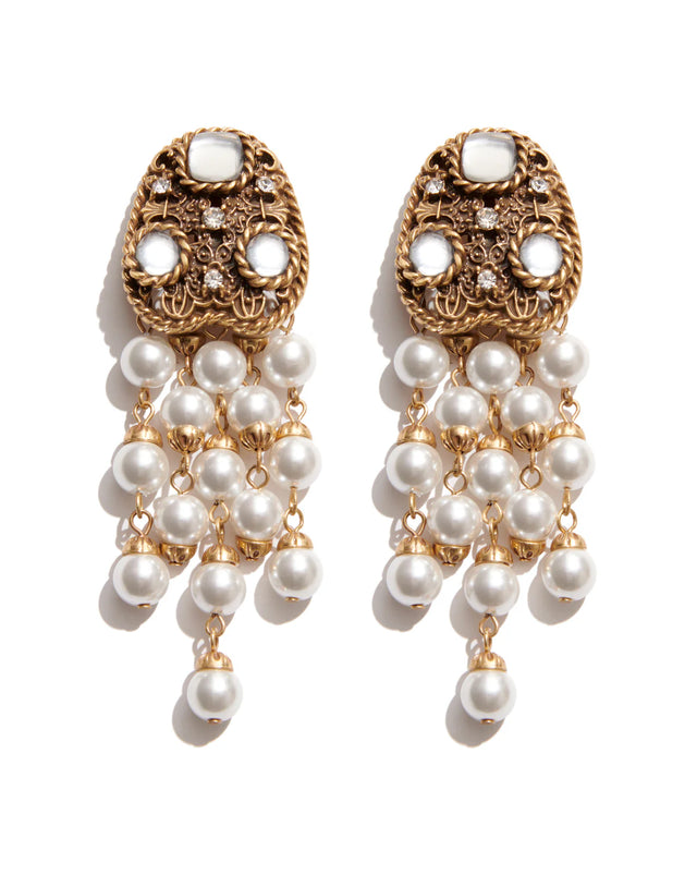 Maria Luigia Pearl Clip Earrings