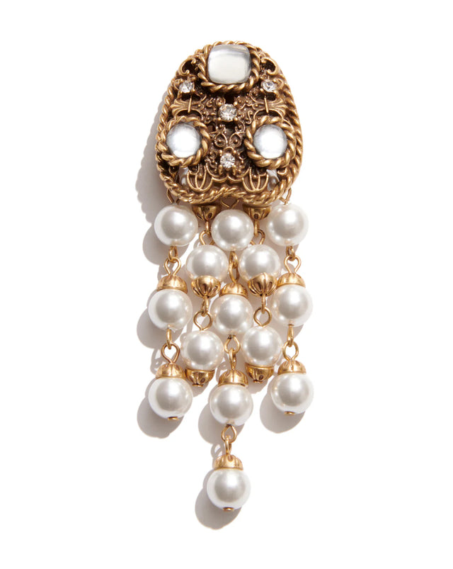 Maria Luigia Pearl Clip Earrings