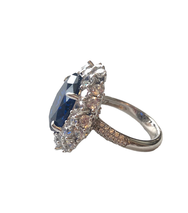 Sapphire CZ crystal ring