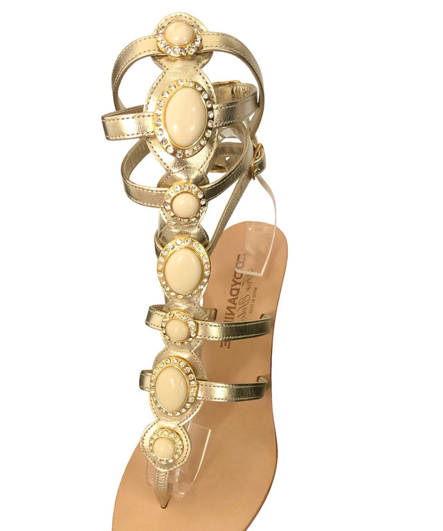 Yelena NY Gold Gladiator "Clarissa" Platform Sandals