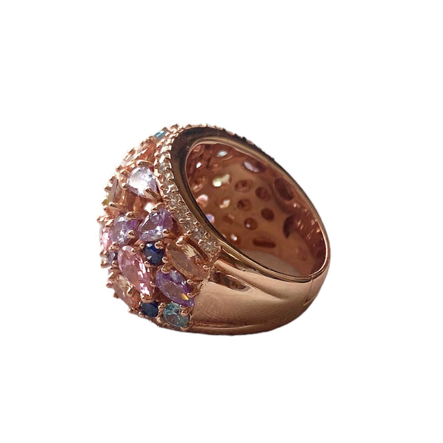 Cocktail Ring in Pinkish Sunset Hues