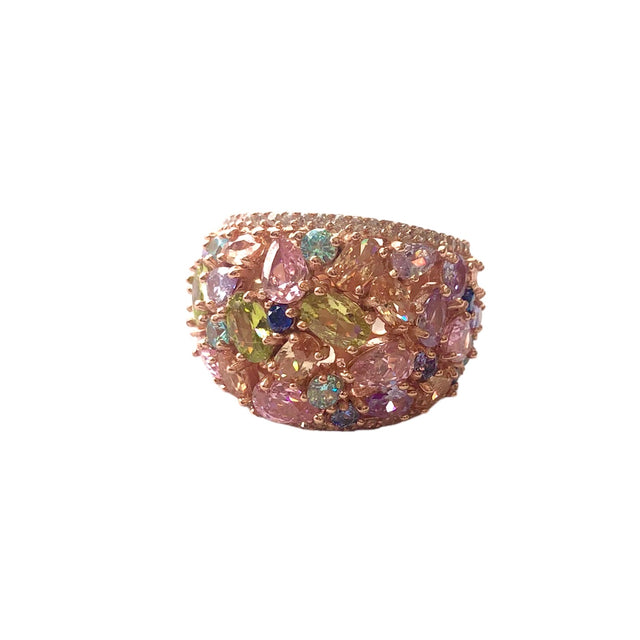 Cocktail Ring in Pinkish Sunset Hues