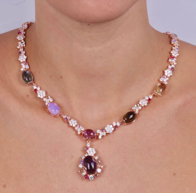 Purple queen gemstone necklace
