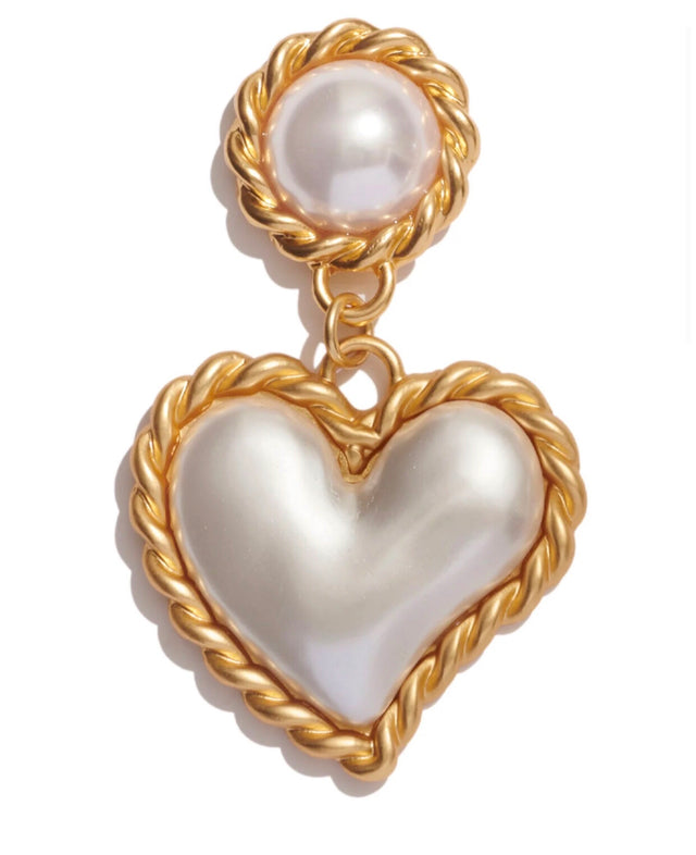 Oyster Heart Clip Earrings