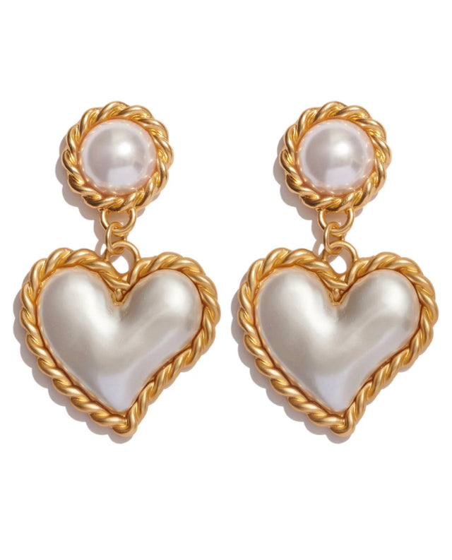 Oyster Heart Clip Earrings