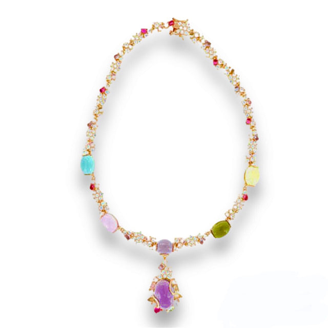 Purple queen gemstone necklace