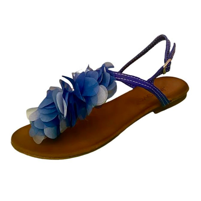"Petals" Sandals in Blue