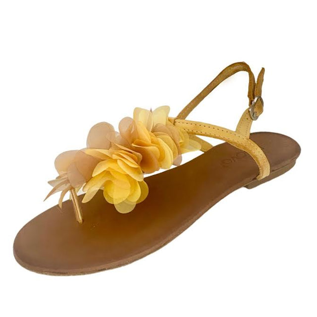 "Petals" Sandals in Yellow
