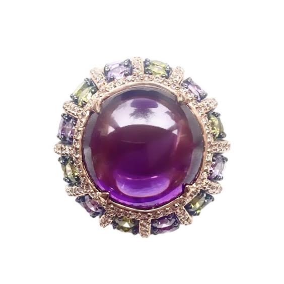 Yelena NY Oversized Cocktail Ring with Swarovski Crystals