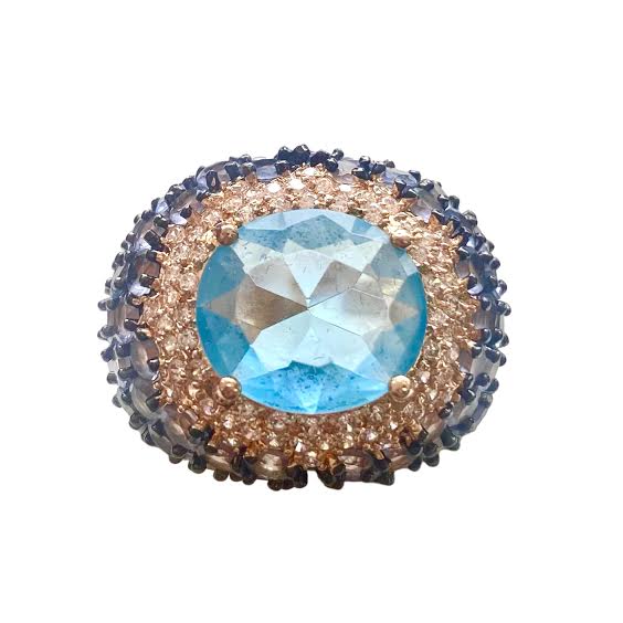 Yelena NY Two Tone Cocktail Ring in Lilac / Blue