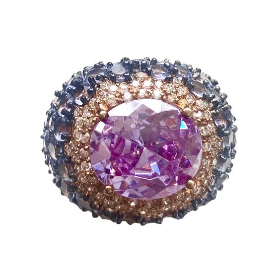 Yelena NY Two Tone Cocktail Ring in Lilac / Amethyst