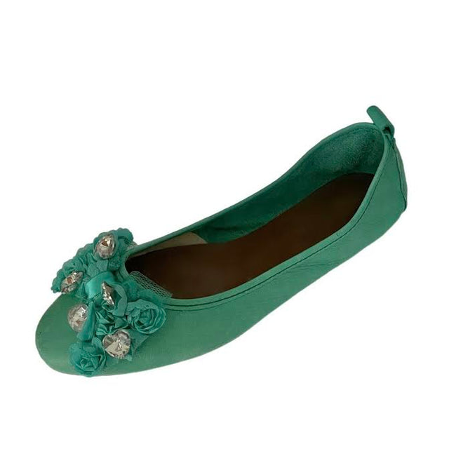 Ballerina Flats in Turquoise