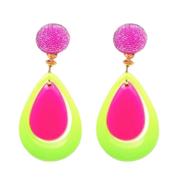 Capri Clip-on Earrings Pink & Neon