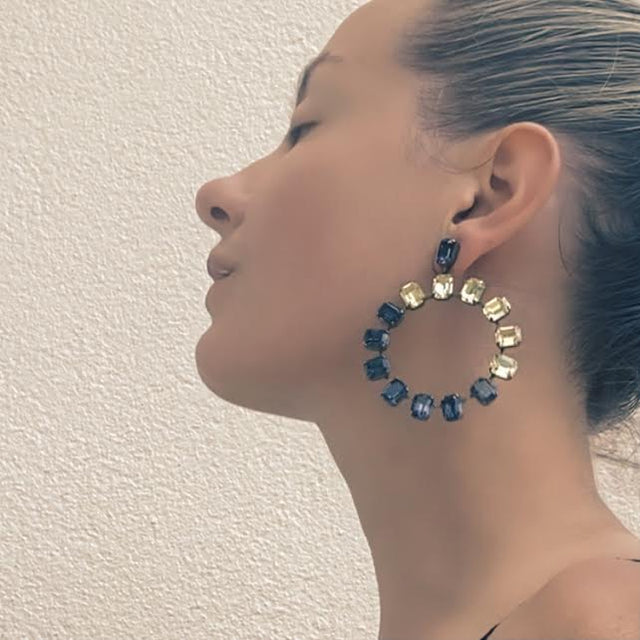 Yelena NY Crystal Hoop Earring