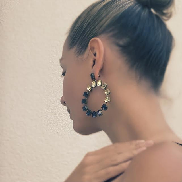 Yelena NY Crystal Hoop Earring