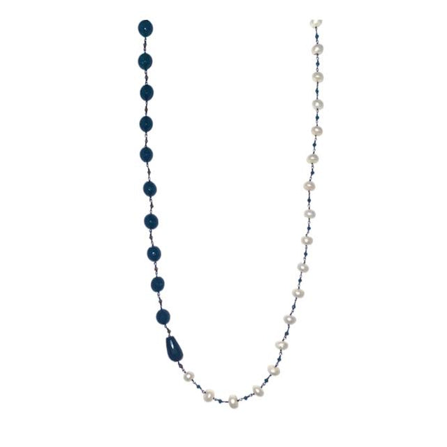Gem Stone Necklace in Black and White