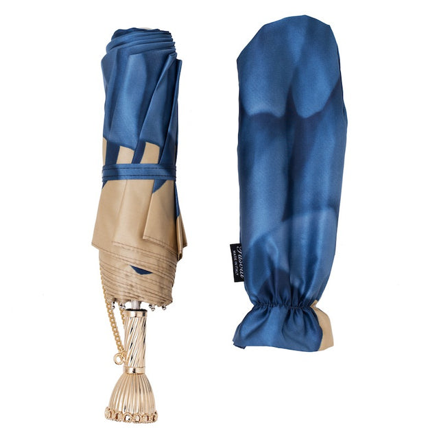 BLUE DAHLIA FOLDING UMBRELLA