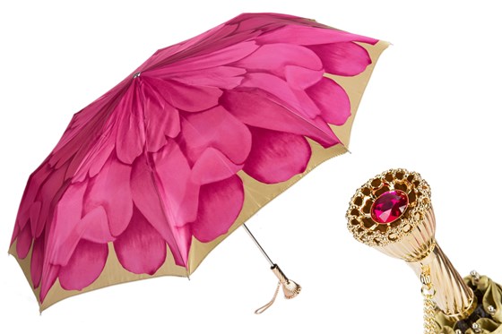 PINK DAHLIA FOLDING UMBRELLA