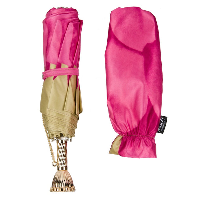 PINK DAHLIA FOLDING UMBRELLA