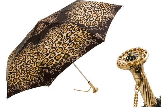 LEOPARD PRINT FOLDING UMBRELLA